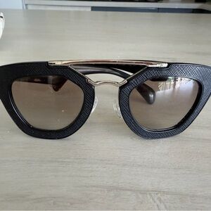 Prada Black and Gold Women's Sunglasses
